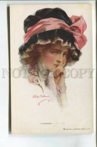 478151 Philip BOILEAU Belle Lady FASHION Big Hat I wonder postcard R&N #215