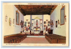 Vintage St. Augustine, Isleta, New Mexico Inside View Postcard F147E