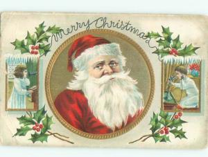Pre-Linen Christmas KIDS USE ANTIQUE TELEPHONES TO SANTA CLAUS AB4486