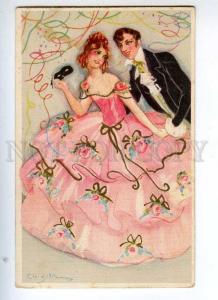 226832 ART DECO Masquerade NEW YEAR Lovers by CHIOSTRI Vintage