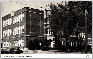 1963 High School Augusta Kansas KS Campus Building Posted Postcard