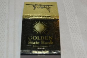 Golden State Bank Colorado Cartoon Save Time Pay... 30 Strike Matchbook Cover