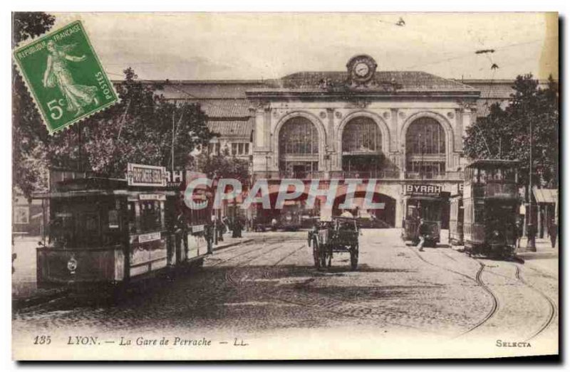Postcard Old Lyon Perrache Station