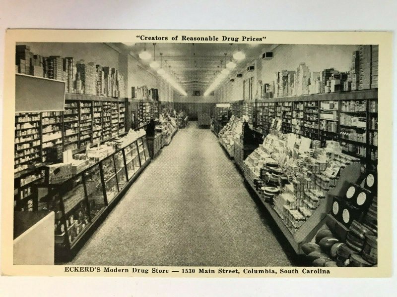 Vintage Postcard 19151930 ECKERD'S DRUG Modern Drug Store Columbia SC