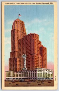 Netherland Plaza Hotel 5th And Race Street Cincinnati Ohio OH Main Road Postcard