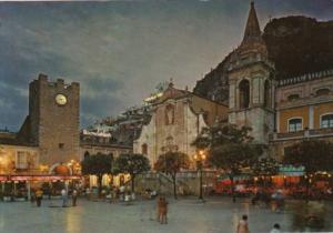 Italy Taormina Piazza San Agostino Notturno