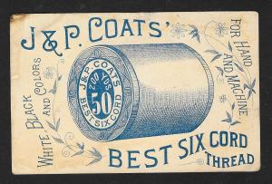 VICTORIAN TRADE CARD J&P Coat's Thread Kids