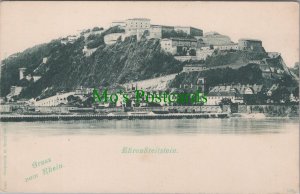 Germany Postcard -Gruss Vom Rhein, Ehrenbreitstein, Rhineland-Palatinate RS30978