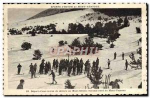 Postcard Old Sport d & # 39hiver Ski Mont Ventoux Depart d & # 39A skiers rac...