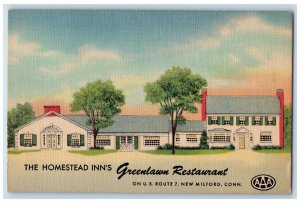 c1940's The Homestead Inn's Green Lawn Restaurant New Milford Conn. CT Postcard