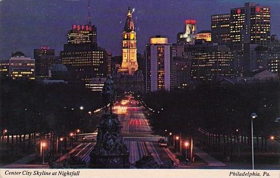 Center City Skyline At Nightfall Philadelphia Pennsylvania