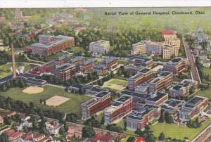 Ohio Cincinnati Aerial View Of General Hospital 1940