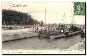 Ouistreham Old Postcard Destroyers in & # 39ecluse