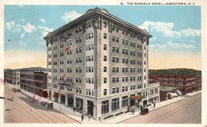 Vintage Postcard Samuels Hotel Building Landmark Jamestown New York Harry Pub.