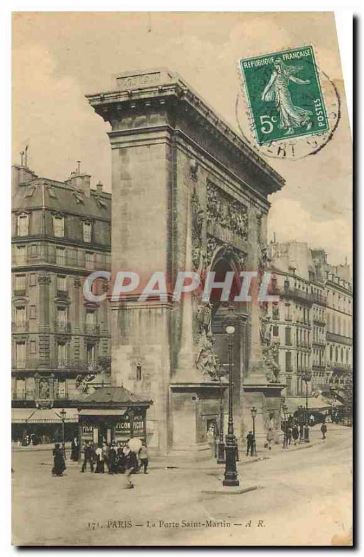 Old Postcard Paris La Porte Saint-Martin