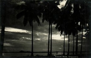 PC CPA SINGAPORE, SUNSET VIEW, Vintage REAL PHOTO Postcard (b3096)