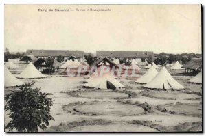 Postcard Old Camp of Sissonne tents and barracks