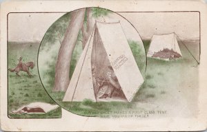 FJ Burch & Co Advertising Pueblo Colorado Bed Sheet to Tent Camping Postcard G80