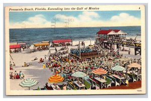 Vintage 1940s Postcard Pensacola Beach, Gulf of Mexico, Florida