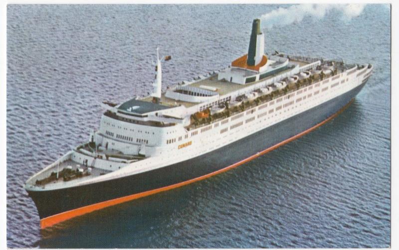 Aerial View Of RMS Queen Elizabeth II PPC, 1970 PMK. Advertising Lucky Numbers