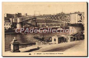 Postcard Old Brest National Bridge and Arsenal