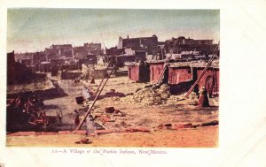 Vintage Postcard A Village Of The Pueblo Indians Work Site Home New Mexico NM
