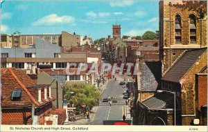 Modern Postcard St. Nicholas Church and High Street Guildford