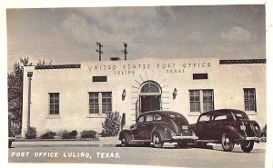 Luling TX Post Office Old Cars in 1942 RPPC Postcard