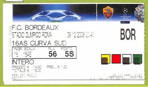 C1465- Old 2008 ROME VS F.C.BORDEAUX Football Match Ticket-