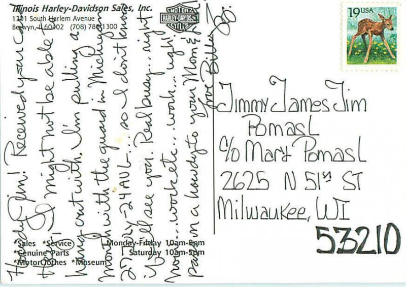 Illinois Harley Davidson Store Motorcycles Bikes Eagle Tuplips  Postcard  # 7245