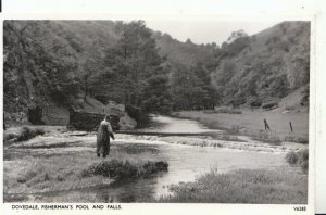 Derbyshire Postcard - Dovedale - Fisherman's Pool and Falls - RP - Ref 17469A