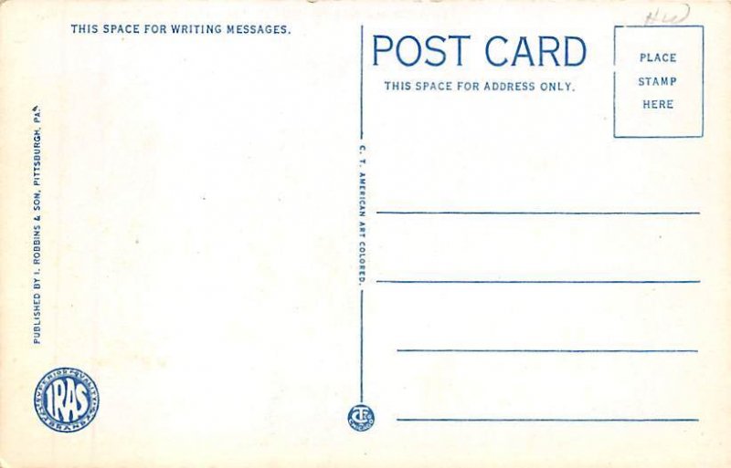 Lincoln Highway  Between Jennerstown and Stoyestown View Postcard Backing 