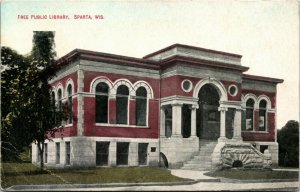 Vintage Postcard WI Monroe County Sparta Free Public Library ~1910 H26