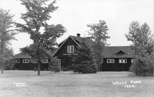 J65/ Wells Park Michigan RPPC Postcard c40s-50s Bath House & Store 48