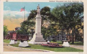 Soldiers' Monument and Park - Rochester PA, Pennsylvania - Linen