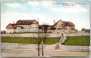 1913 St. Paul Minnesota MN Beautiful Houses On St. Anthony Hill Posted Postcard