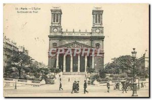 Old Postcard Paris Church St Vincent de Paul