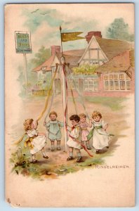Postcard Ringelreihen Children Playing c1910 Posted Antique Oilette Tuck Art