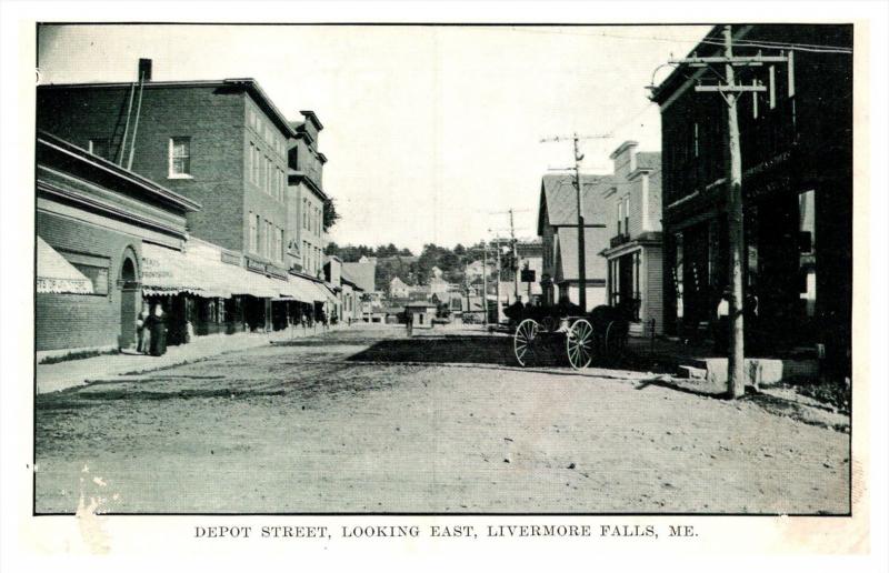 Maine  Livermore , Depot Street looking East