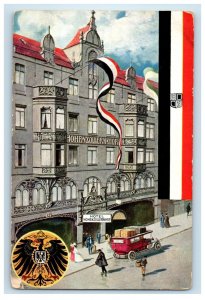 c1910 Germany Flag, Hotel Hohenzollernhof Dresden A Germany Unposted Postcard 