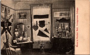 Student Dorm Room in Rucker Hall, Georgetown College c1911  Vintage Postcard L09
