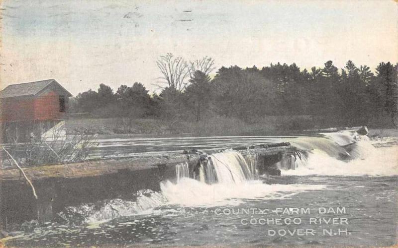 Dover New Hampshire Cocheco River Country Farm Dam Antique Postcard J67770