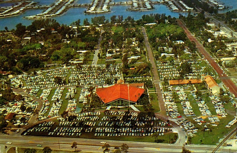 Florida St Petersburg Pasadena Community Church Aerial View Sunday Morning