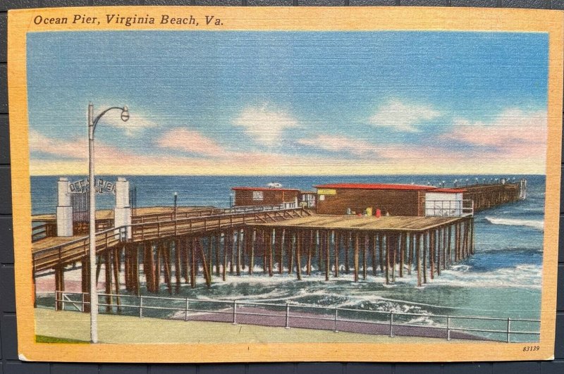 Vintage Postcard 1930-1945 Ocean Pier Virginia Beach Virginia 