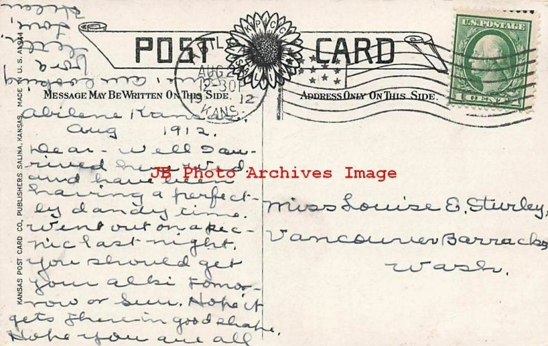 KS, Abilene, Kansas, High School Building, Exterior Scene, 1912 PM