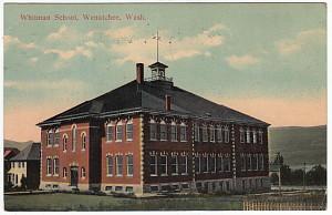 1911 Wenatchee WA Antique Postcard Whitman School