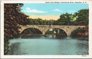 USA Stone Arch Bridge Contoocook River Henniker New Hampshire Postcard 09.32