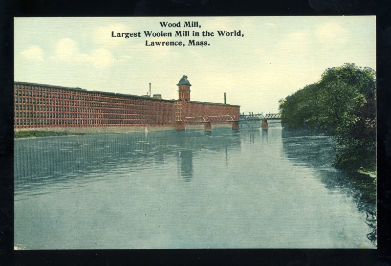 Lawrence, Massachusetts/MA/Mass Postcard, Wood Mill, World's Largest Woo...