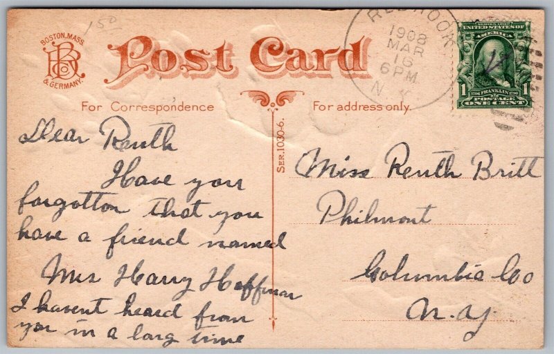 Vtg Easter Greetings Cats Kittens Emerging from Broken Egg 1908 Old Postcard