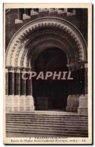 Old Postcard Villeneuve sur Lot Entrance of the Church of St. Catherine